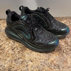 Nike Women's Black with Green Iridescent Athletic Shoes